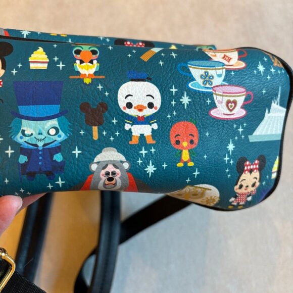 DISNEY PARKS LOUNGEFLY BACKPACK Disney Characters Blue EUC - Picture 10 of 16